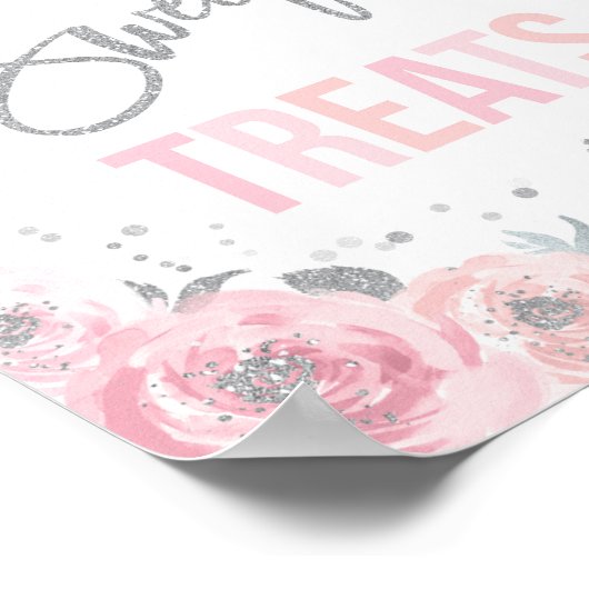 ウィンターワンダーランドパーティーデコールスイートトリートサイン ポスター (角)