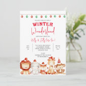 ウィンターワンダーランドパーティー、ツインズ誕生日、ツインズ 招待状 (スタンド正面)