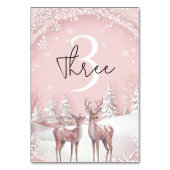 ウィンターワンダーランドピンクアンドディアー誕生日 テーブルナンバー (裏面)