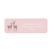 ウィンターワンダーランドピンクアンドディアー誕生日 ラベル (正面)