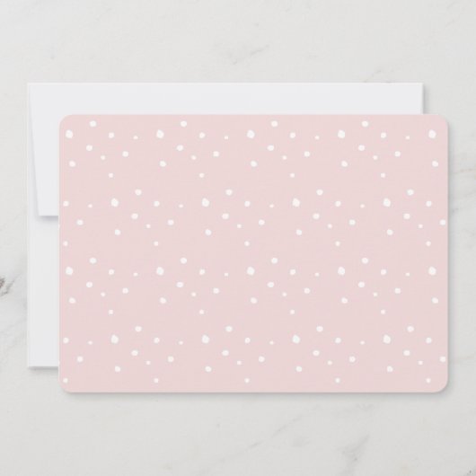 ウィンターワンダーランドピンクガールフォト誕生日 招待状 (裏面)