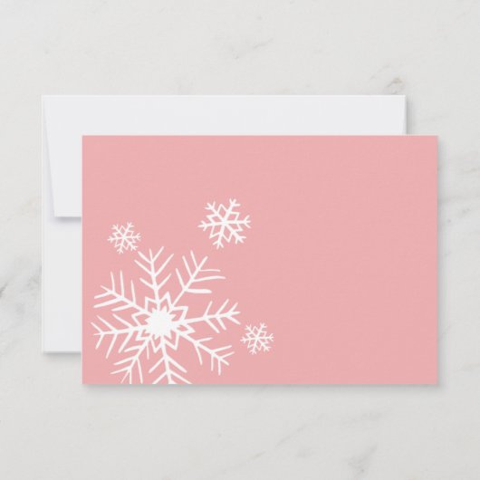 ウィンターワンダーランドピンクサンキューカード ノートカード (裏面)