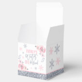 ウィンターワンダーランドピンクシルバースノーフレーク誕生日 フェイバーボックス (オープン)