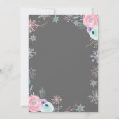 ウィンターワンダーランドピンクシルバーファースト誕生日 招待状 (裏面)