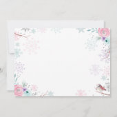 ウィンターワンダーランドピンクシルバーフォト1st誕生日 招待状 (裏面)