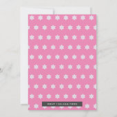 ウィンターワンダーランドピンクフラミンゴ1st女子誕生日 招待状 (裏面)