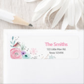 ウィンターワンダーランドピンクフローラシルバーグリッターガール ラベル (インサイチュ)