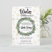 ウィンターワンダーランドファースト誕生日招待状 招待状 (スタンド正面)