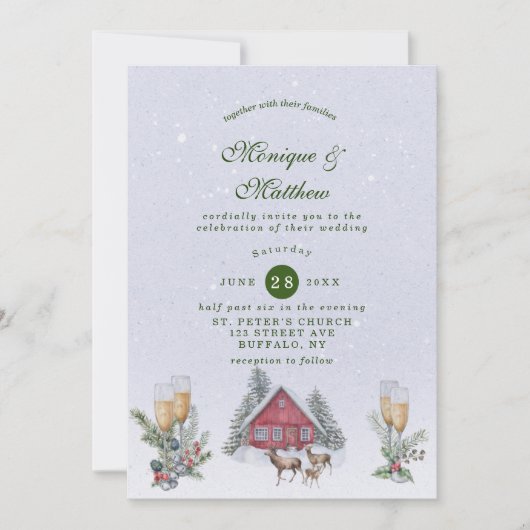 ウィンターワンダーランドファームハウスアンドデ結婚ィアーズ 招待状 (正面)