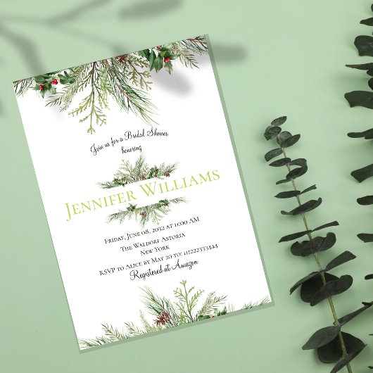 ウィンターワンダーランドフレームリース ベリーブライダルシャワー 招待状