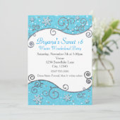 ウィンターワンダーランドブライトブルースノーフレーク招待状 招待状 (スタンド正面)