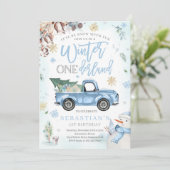 ウィンターワンダーランドブルーウィンタートラック雪だるまパーティー 招待状 (スタンド正面)