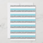 ウィンターワンダーランドブルーシルバースノーフレーク誕生日 招待状 (裏面)