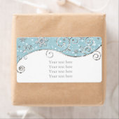 ウィンターワンダーランドブルーシルバースワールエレガントパーティー ラベル (インサイチュ)