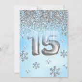 ウィンターワンダーランドブルーシルバーバルーンキンセアニェラ 招待状 (裏面)