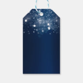 ウィンターワンダーランドブルーシルバーラきらめくイト ギフトタグ (裏面)