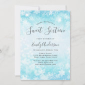 ウィンターワンダーランドブルースノーフレークスウィート16 招待状 (正面)