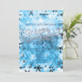 ウィンターワンダーランドブルースノーフレークパーティの招待状 招待状 (スタンド正面)