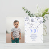 ウィンターワンダーランドブルースノーフレーク誕生日パーティー サンキューカード (スタンド正面)