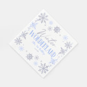 ウィンターワンダーランドブルースノーフレーク誕生日パーティー スタンダードランチョンナプキン (角)