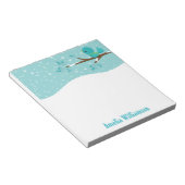 ウィンターワンダーランドブルーバードオンホリーブランチ ノートパッド (アングル)