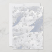 ウィンターワンダーランドブルーファースト誕生日スノーフレーク 招待状 (裏面)