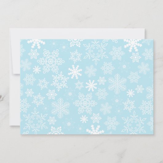 ウィンターワンダーランドブルーレッドキャンディーケーン誕生日 招待状 (裏面)