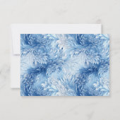 ウィンターワンダーランドブルー雪結婚片 出欠カード (裏面)