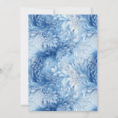 ウィンターワンダーランドブルー雪結婚片 招待状 (裏面)