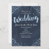 ウィンターワンダーランドブルー&シンプル結婚式招待状 招待状 (正面)