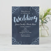 ウィンターワンダーランドブルー&シンプル結婚式招待状 招待状 (スタンド正面)