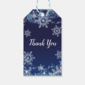 ウィンターワンダーランドブルー&ホワイトスノーフレークのお気に入り ギフトタグ (正面)