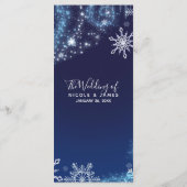 ウィンターワンダーランドブルー&ホワイト雪片メニュー メニュー (裏面)