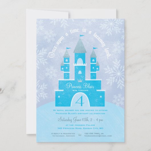 ウィンターワンダーランドプリンセスパーティの招待状 招待状 (正面)