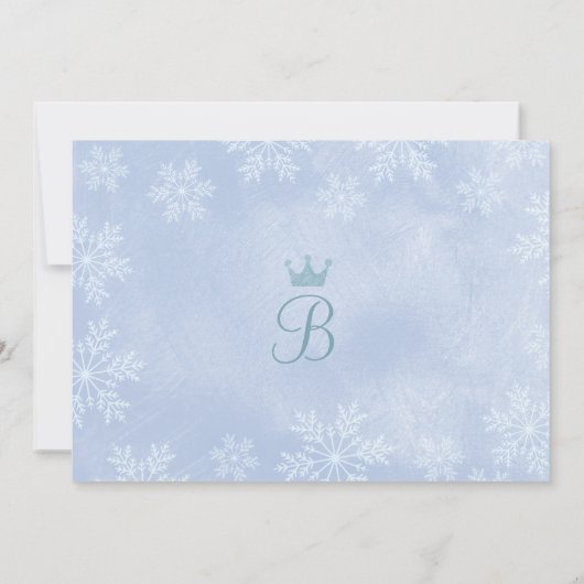 ウィンターワンダーランドプリンセスパーティー写真招待状 招待状 (裏面)