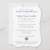 ウィンターワンダーランドプリントバックル招待状-青#2b 招待状 (裏面)