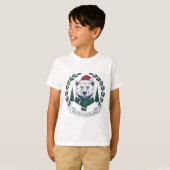 ウィンターワンダーランドベア - かわいいサンタ帽子のクリスマス Tシャツ (正面フル)