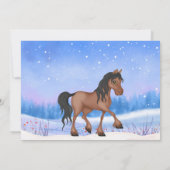 ウィンターワンダーランドベイホース&スノー誕生日 招待状 (裏面)