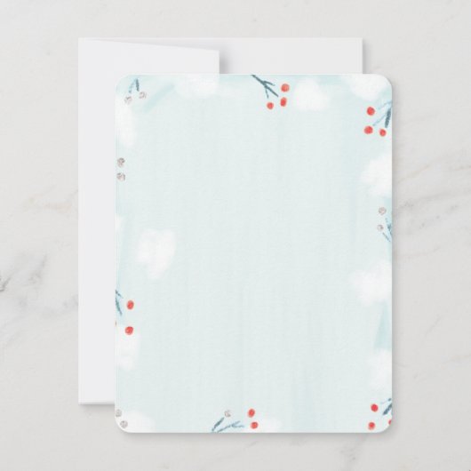 ウィンターワンダーランドベビーシャワーサンキューカード サンキューカード (裏面)