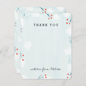 ウィンターワンダーランドベビーシャワーサンキューカード サンキューカード (正面/裏面)