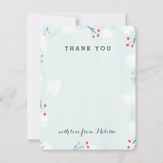 ウィンターワンダーランドベビーシャワーサンキューカード サンキューカード (正面)