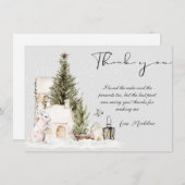 ウィンターワンダーランドベビーシャワーサンキューカード 招待状 (正面/裏面)