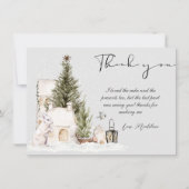 ウィンターワンダーランドベビーシャワーサンキューカード 招待状 (正面)