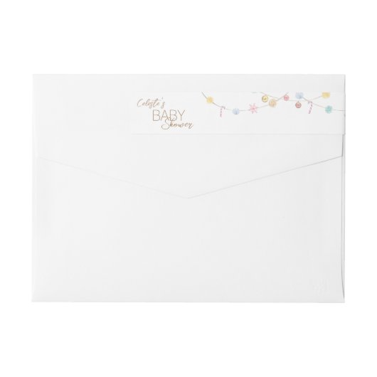 ウィンターワンダーランドベビーシャワー差出人住所 ラップアラウンドラベル (裏面)