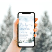 ウィンターワンダーランドベビーシャワー招待状 招待状