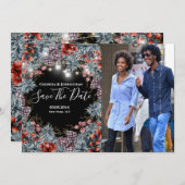 ウィンターワンダーランドベリーホリデーフォトリースブラック セーブザデート (正面/裏面)