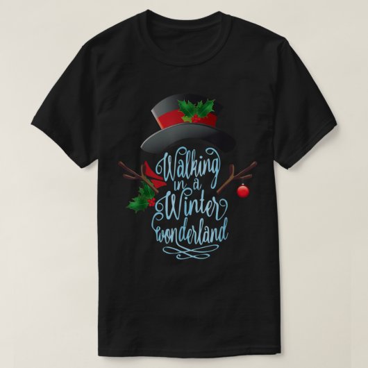 ウィンターワンダーランドホリデーアート Tシャツ (デザイン正面)