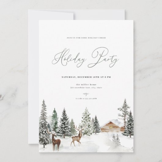 ウィンターワンダーランドホリデーパーティー招待状 招待状 (正面)