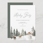 ウィンターワンダーランドホリデーパーティー招待状 招待状 (正面/裏面)