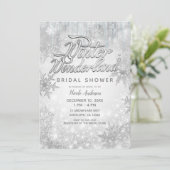 ウィンターワンダーランドホワイトスノーフレークエレガントパーティー 招待状 (スタンド正面)